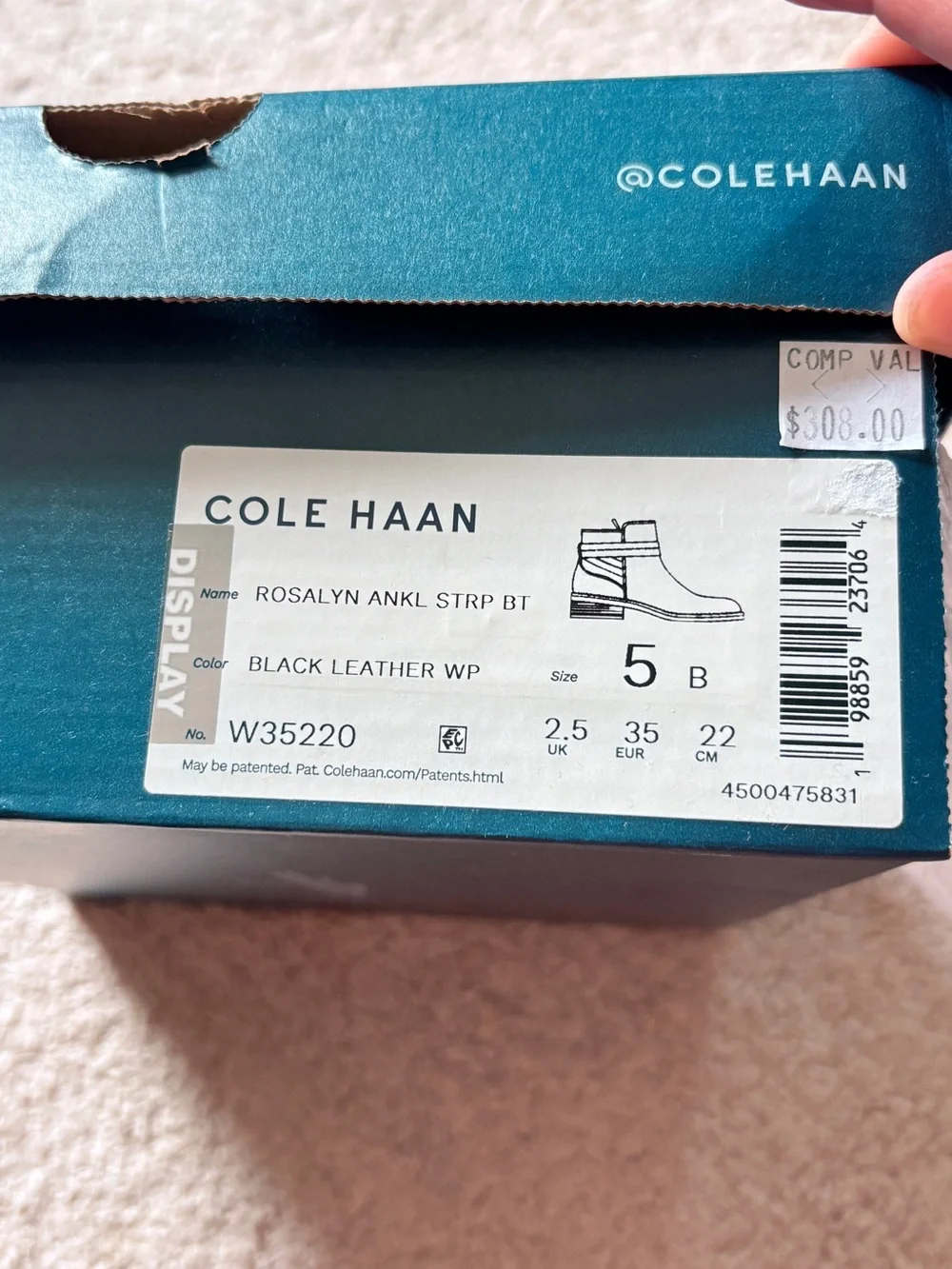 Cole Haan Rosalyn Black Leather ankle boots sizs 5